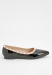 Stud Detail Pointed Ballerina - Black