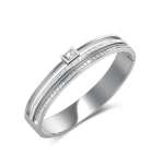 Isabella Cz Bangle Stainless Steel Clip Open Bangle Size Length: 17CM