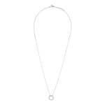 Sterling Silver Diamante Circle Pendant Necklace