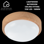 Lightwood Bathroom Ceiling Fitting 15W LED - 160MM