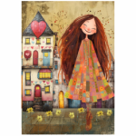 Deco Print Whimsical Girl 2