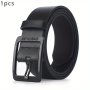 1PC Men's Black/brown Pu Leather Belt Alloy Buckle Belt Ideal Belt For Boyfriend