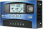 60A Mppt Solar Charge Controller 12V 24V Solar Panel Battery Intelligent Regulator With Dual USB Port Lcd Display And Timer Set