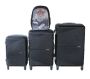 Black 3-PIECE Abs Trolley Luggage Set With Lion Graphic Backpack