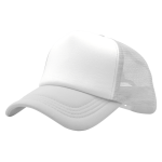 5 Panel White & White Truckers Cap - Sublimation Express