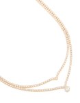 Goldair Gold Plated Cubic Zirconia Pointed & Drop Pendant Layered Necklace