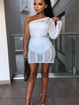 Cold Shoulder Crochet Dress - Snow - Xsmall