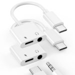 2 Pack USB C To 3.5MM Headphone Jack Adapter USB Type C To 3.5 Mm Headphone Jack Aux Audio And Charger Adapter Splitter Dongle