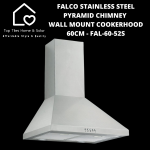 Falco Stainless Steel Pyramid Chimney Wall Mount Cookerhood - 60CM FAL-60-52S
