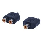 2 Pcs Av Splitter Y Adapter 1 Female Female Black