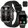 1PC Smart Watch For Men 4.98CM Large Touch Screen Smartwatch Answer/make Call Fitness Watch With 100+ Sports Modes Smart Watch With Message Notification Ai