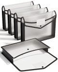 Thinktex Plastic Expanding File Folder Transparent Envelopes With Snap Closure No Dividers Large Capacity Fit LETTER A4 Size - 5