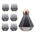 Smte Dream World 7 Piece High Quality Luxury Geometric Design Water Glass Set With Keychain