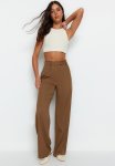 Wide Leg Long Trouser - Brown
