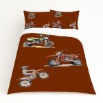 Kids Duvet Set Dirt Bike Rust