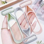 3PCS Stainless Steel Manual Body Shavers For Women Gentle Hair Removal Groomer Set For Underarm & Bikini Area Unscented Battery-