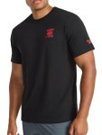 Reebok Men's Globe Short Sleeve Crewneck T-Shirt Standard Fit Lightweight Cotton-poly Fabric Black XL