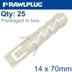 Nyl Expansion Plug 14MMX70MM X25-BOX
