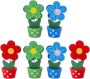 6PCS Wooden Flower Photo Holders Multipurpose Memo Clips For Office Desk