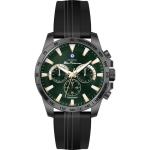 Ben Sherman Mens Black Chronograph Watch With Green Dial And Silicone Strap