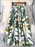 Plant Print A-line Skirt Vacation Elastic Waist Skirt For Summer & Spring Women's Clothing