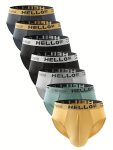 7PCS Men's Breathable Briefs - Comfortable & Stylish Casual Underwear With Letter Print Polyester & Spandex Blend