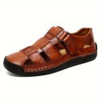 Men's Solid Colour Close Toe Slip On Sandals Comfy Non Slip Rubber Sole Durable Beach Water Shoes For Men's Outdoor Activities
