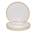 Smte Round Transparent Underplate With Gold Trimming 25 Pack With Keychain