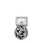 Composable Pendant Link Leaf Black Agate
