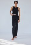 Flared Jersey Trousers - Black