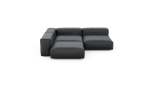 Three Module Corner Sofa - Velvet - Dark Grey - 241CM X 241CM
