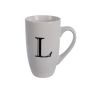 Mug - Household Accessories - Ceramic - Letter L Design - White - 4 Pack
