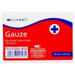 Clicks Gauze Non Sterile Cotton Swabs 50MM X 50MM 100 Pieces