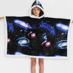 Kids 2 In 1 Galactic Hooded Poncho Blanket