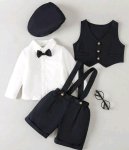 5PSC Gentleman Suit Navy And White
