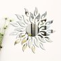 Shatterproof 3D Acrylic Mirror Wall Decor Stickers 23PCS Sunflower Design Polished Plastic Wall Mount Mirror For Living Room Bedroom Office Hallway Bathroom Dance Room