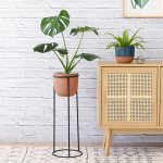 Orion. Orion Plant Stand - Black - Black Orion Stand With Terracotta Moon Planter Excl. Plant