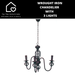 Wrought Iron Chandelier With - 3 Lights