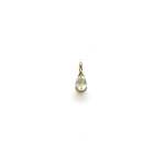 Partial Bezel Teardrop Prasiolite Pendant Charm In White Gold