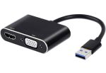 USB 3.0 To Vga HDMI Adapter-usb To Hdmi+vga 4K Hdr 1080P