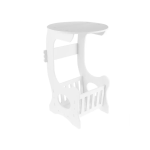 Portable Round End Table With Storage Basket RA-118