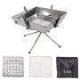 36X36CM Portable Freestanding Stainless Steel Braai & Camping Stove Kit