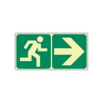 Sabs Running Man Right + Arrow Photoluminescent Sign E1
