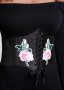 Black Rose Embroidery Corset Belt - Xs/s