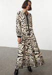 Geometric Viscose Dress - Beige