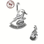 1PC 925 Sterling Silver Rugby Deer Commemorative Charm Bead For Diy Jewelry Making