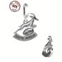 1PC 925 Sterling Silver Rugby Deer Commemorative Charm Bead For Diy Jewelry Making