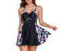 - Ladies 2-PIECE Slimming Swimdress With Boyshorts-blackfloral
