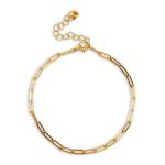 Goldair Gold Plated Flat Link Anklet
