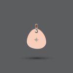 Gold Pebble Pendant With Star Dust Diamond